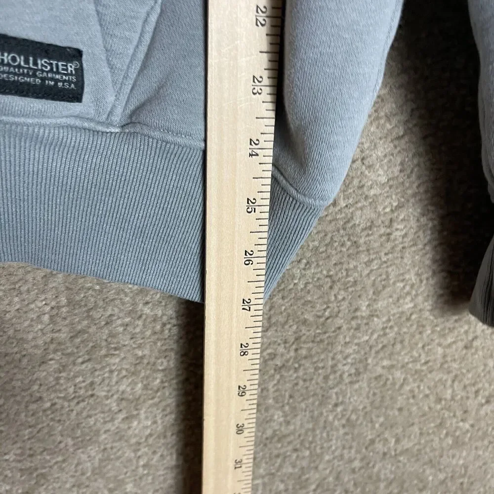 Hollister Hoodie Sweatshirt Womens Size Medium Gray Oversized Fit Zip Up Fleece - Picture 4 of 8